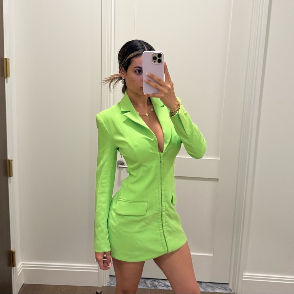 Zara Green Long Sleeve Bodycon Dress